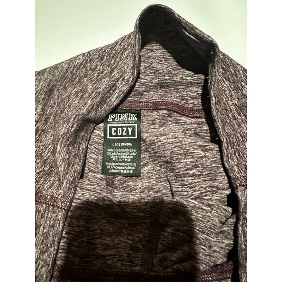 Victoria's Secret PINK COZY Soft Leggings Burgandy Heather High Rise Women’s L - Picture 6 of 8